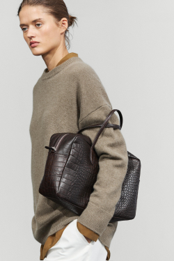 Massimo Dutti Джемпер оверсайз из 100% кашемира, пестро-зеленый
