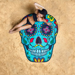 Покрывало пляжное sugar skull