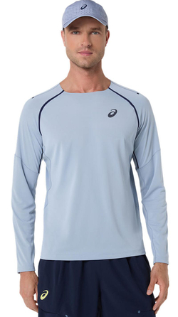 Мужская теннисная футболка Asics Match Long Sleeve Top - grey blue
