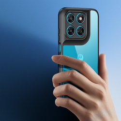 Чехол прозрачный с черными рамками для Motorola G87, G77 и G67, серия Aimo Series Case от Dux Ducis