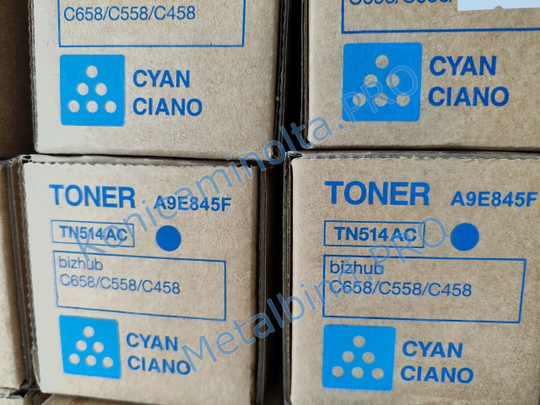 Тонер TN-514C Konica Minolta оригинальный синий 50% A9E845H