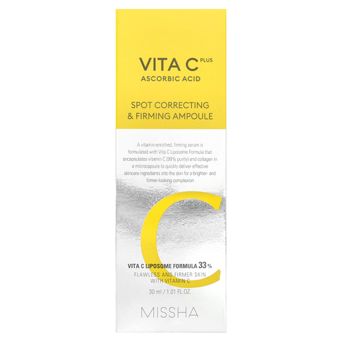 Missha, Vita C Plus, аскорбиновая кислота, укрепляющая ампула для коррекции пятен, 30 мл (1,01 жидк. унц.)