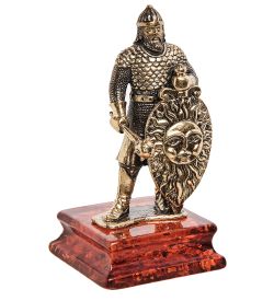 Народные промыслы AM-1571 Фигурка «Рыцарь Славянский воин» (латунь, янтарь)