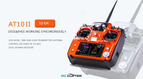 Аппаратура управления RadioLink AT10 II (V2) 2.4 ГГц 12 каналов + приёмник R12DS