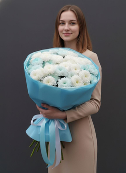 Монобукет из кустовых хризантем