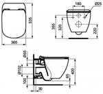 Комплект подвесной унитаз + инсталляция TESI Agua Blade T007901 (кр T35270 lift, Инстал R020467, кноп M3 R0123AC бел)