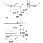 Раковина Grohe Bau Ceramic 55 39422000 Альпин-белый