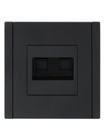 FORTE&PIANO Розетка компьютерная двойная RJ45 кат.5E FP133 черный IEK