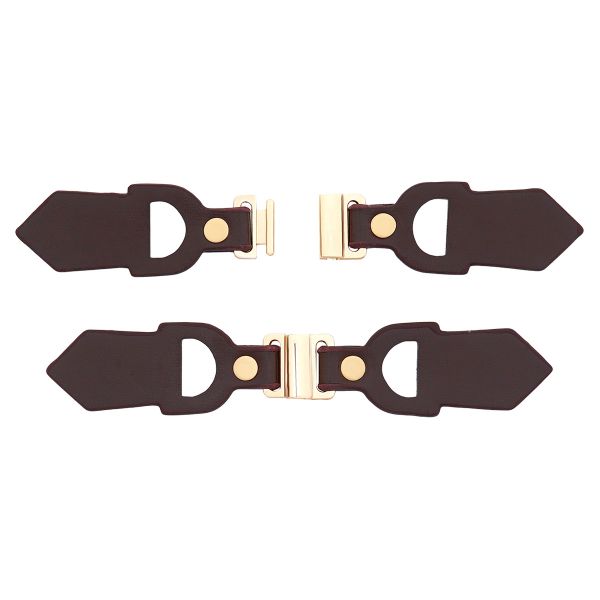 Застежка для кардигана 12х2 см, 6 шт, Brown/G коричневый с золотом, FA213