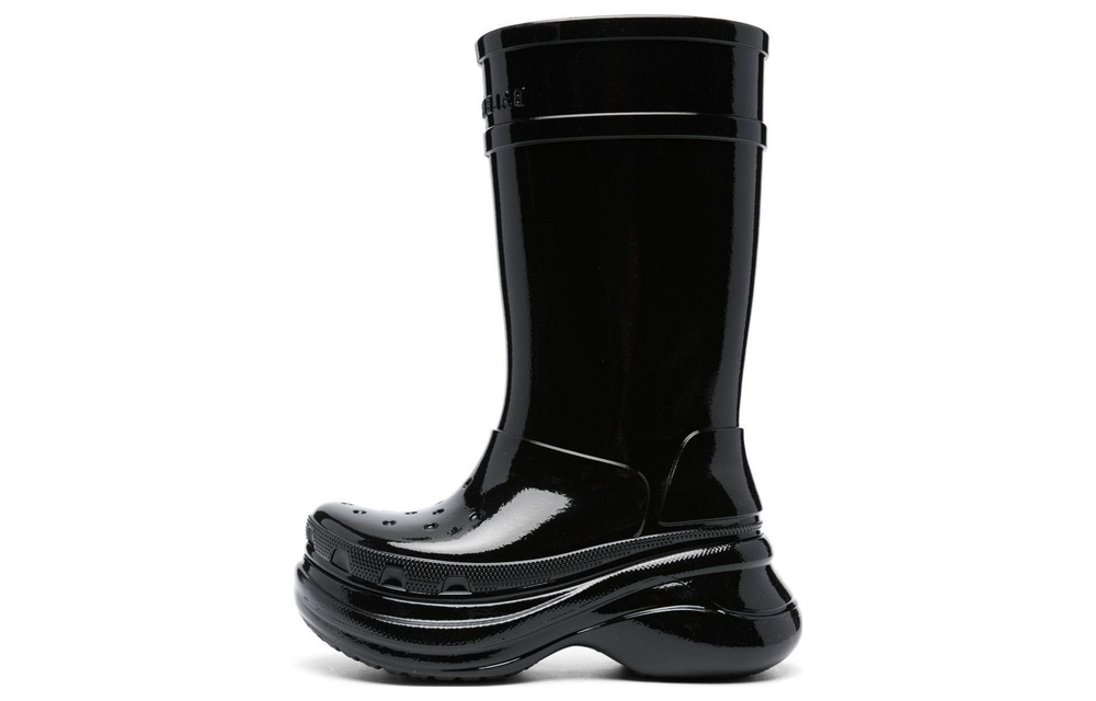 Balenciaga Crocs X Balenciaga Patent Finish Boots "Black" Women"s
