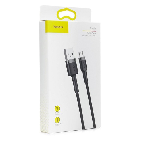 Usb Кабель-зарядка Micro Baseus Cafule 1.5A 2м (CAMKLF-CG1) серебристо-черный