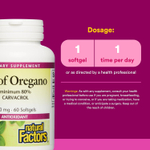 Natural Factors, масло орегано, 180 мг, 60 капсул