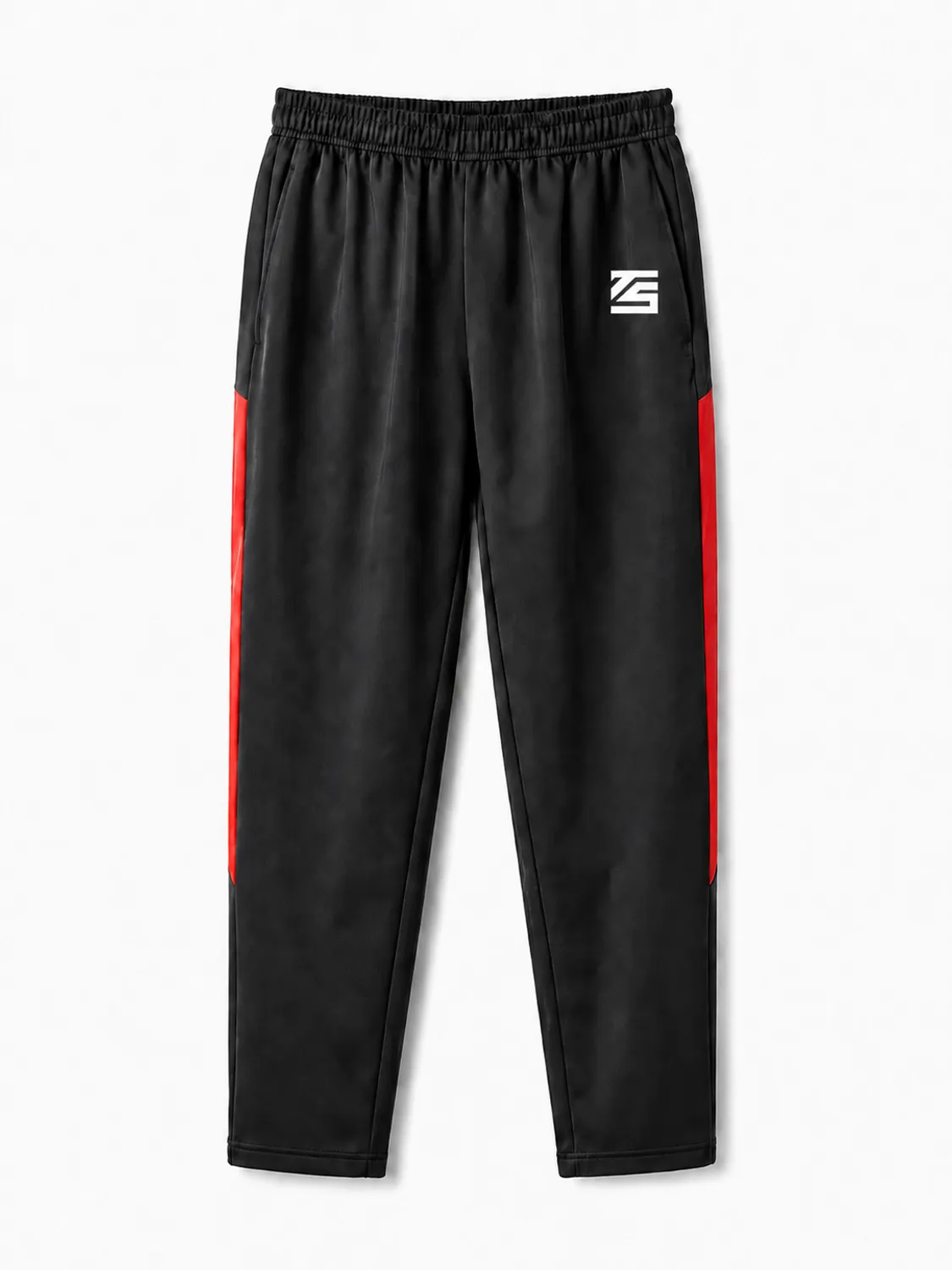 Штаны Tigershop черные с красными полосками 8002