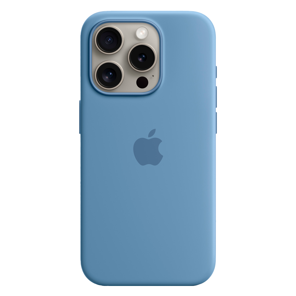 Силиконовый чехол с поддержкой MagSafe Apple Silicone Case для iPhone 15 Pro, Winter Blue (Зимняя синева)