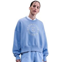 Женская теннисная куртка Nike Court Heritage Phoenix Fleece Over Oversized Crew Neck - royal pulse/comet blue