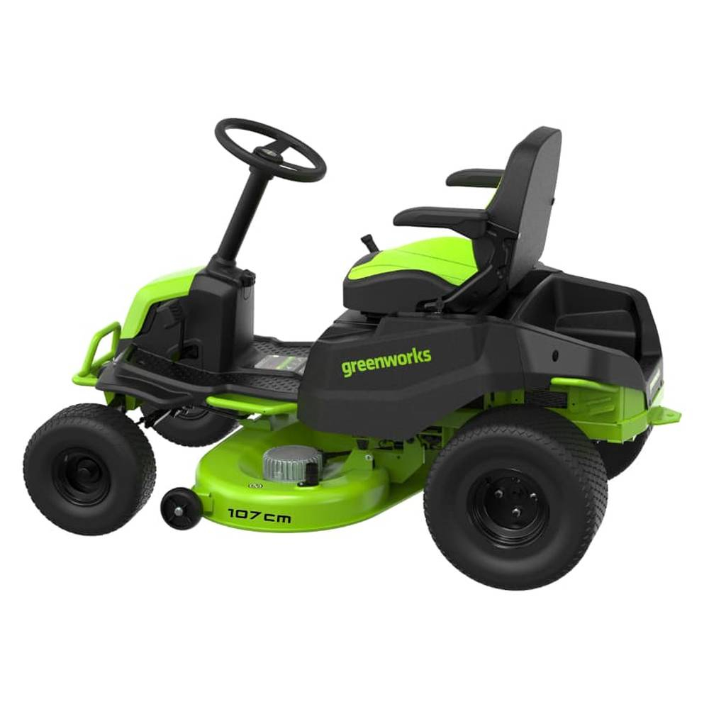 Трактор садовый аккумуляторный Greenworks GC82LT107, 82V, без АКБ и ЗУ (7404507)