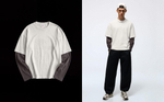 Мужская футболка с контрастными двойными рукавами - BERSHKA