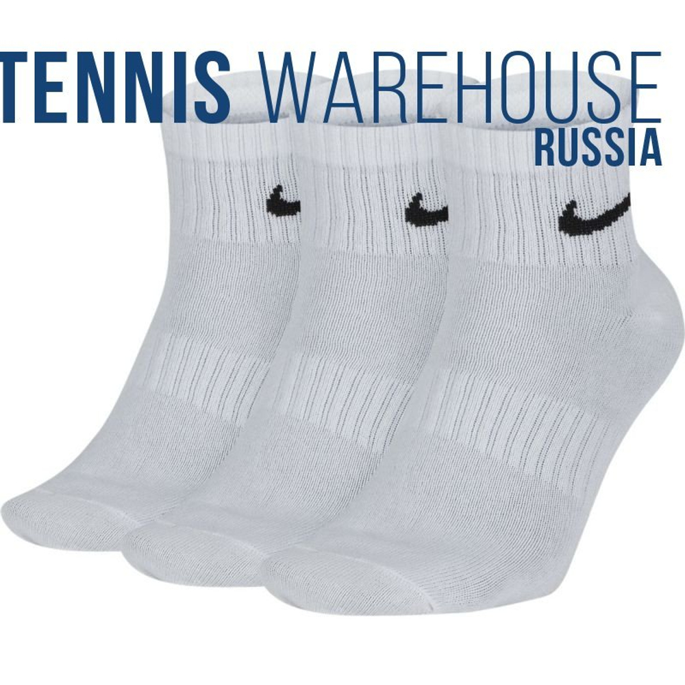 Теннисные носки Nike Everyday Cotton Cushioned Ankle 3P - белый