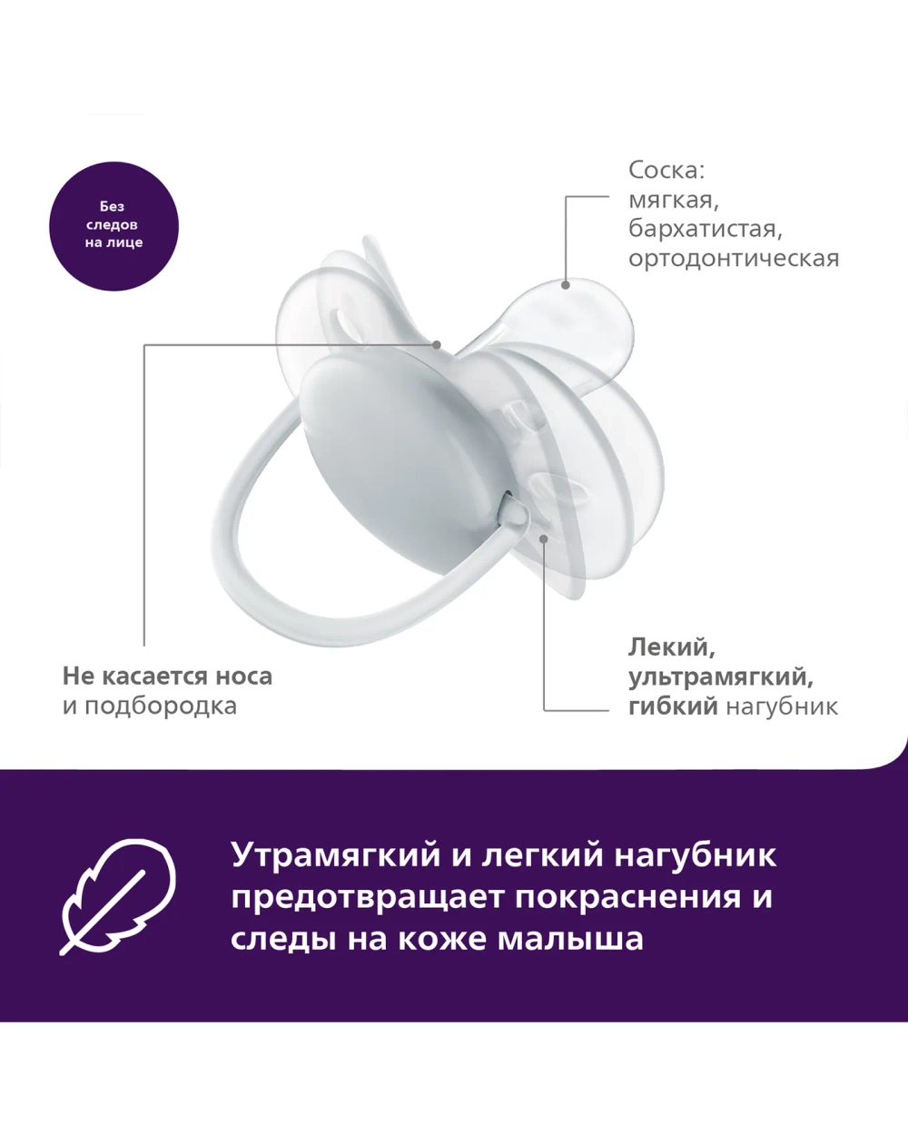 Пустышка Philips Avent ultra soft SCF091/09 с футляром для хранения и стерилизации 0-6месяцев 2шт