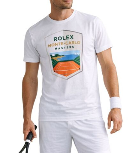 Мужская теннисная футболка Monte-Carlo Rolex Masters Logo - белая