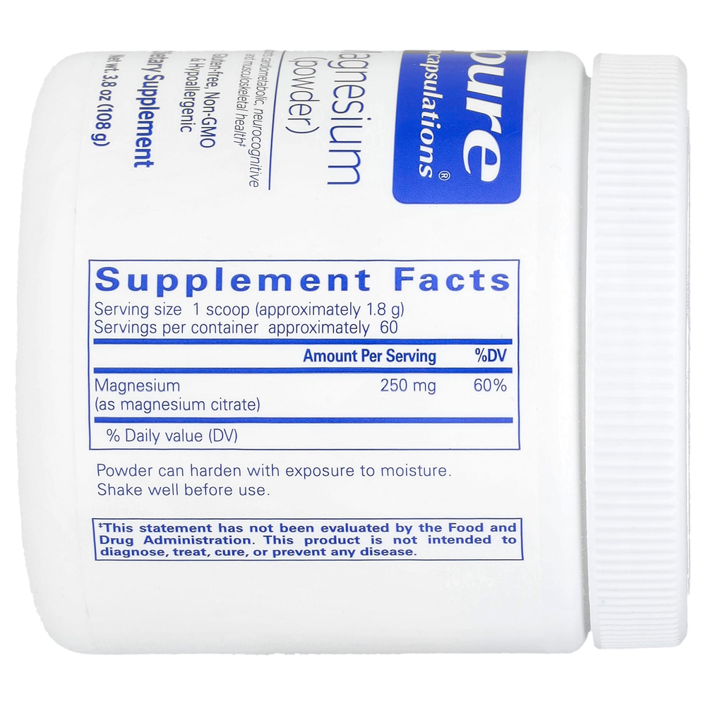 Pure Encapsulations, Магний в порошке, 108 г (3,8 унции)