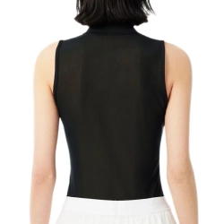 Женское теннисное поло Lacoste Sleeveless Stretch Dual Fabric Tennis - black