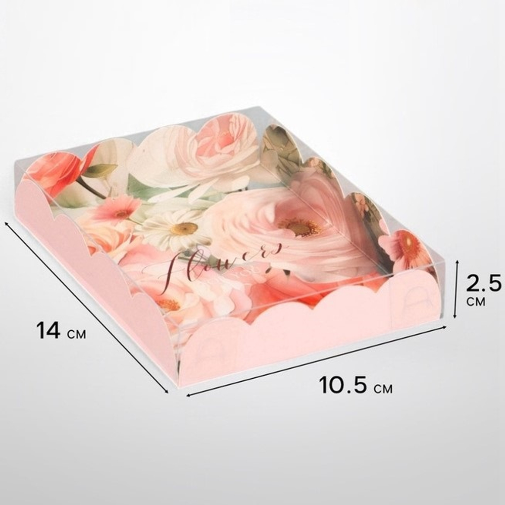Коробка 14*10,5*2,5 см Цветы