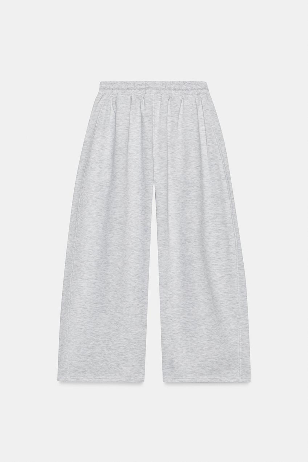 ZARA БРЮКИ ИЗ ФУТЕРА НА КУЛИСКЕ, СЕРЫЙ МЕЛАНЖ