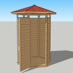 Уличная душевая кабина шестиугольная (с крышей) 250х150х150 см