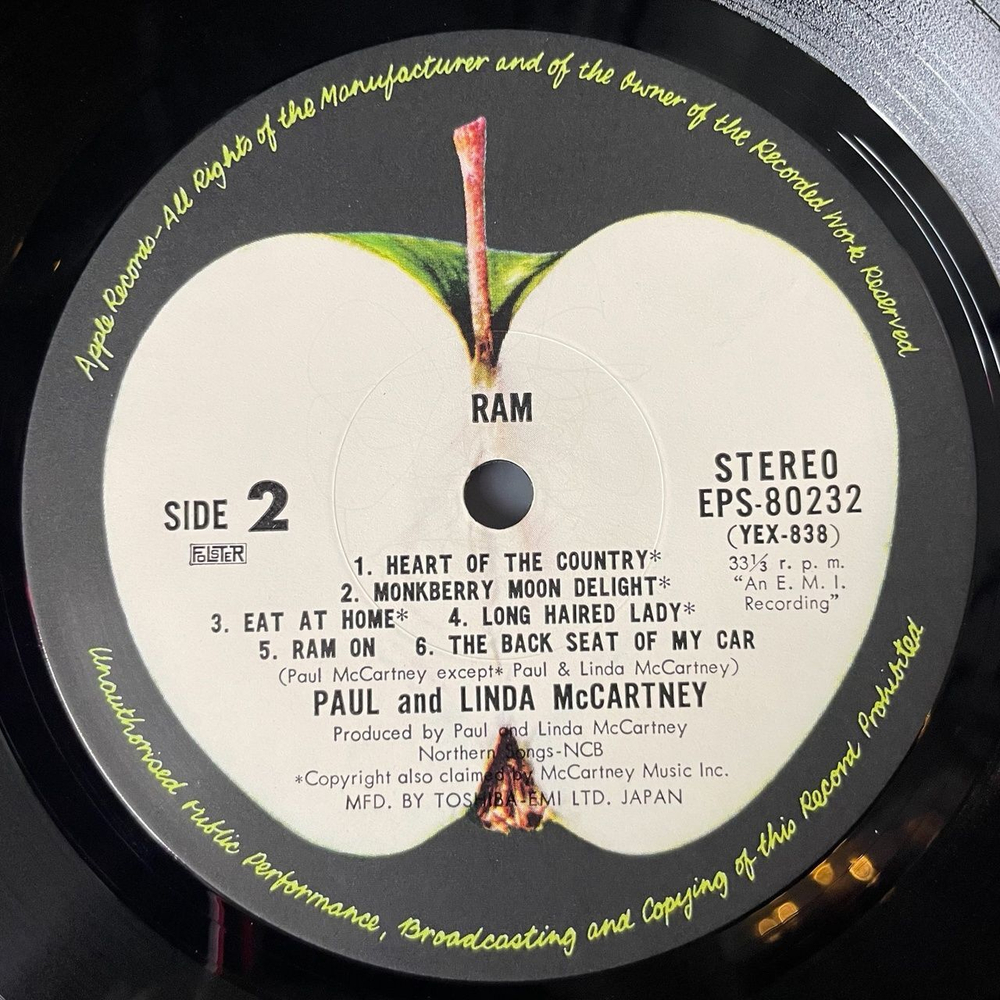 Винтажная виниловая пластинка LP Paul and Linda McCartney Ram (Japan 1975) (Obi) Monkberry Moon Delight