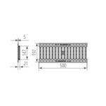 Решетка чугунная щелевая Norma DN150 C250 500*197*21 (31513C)