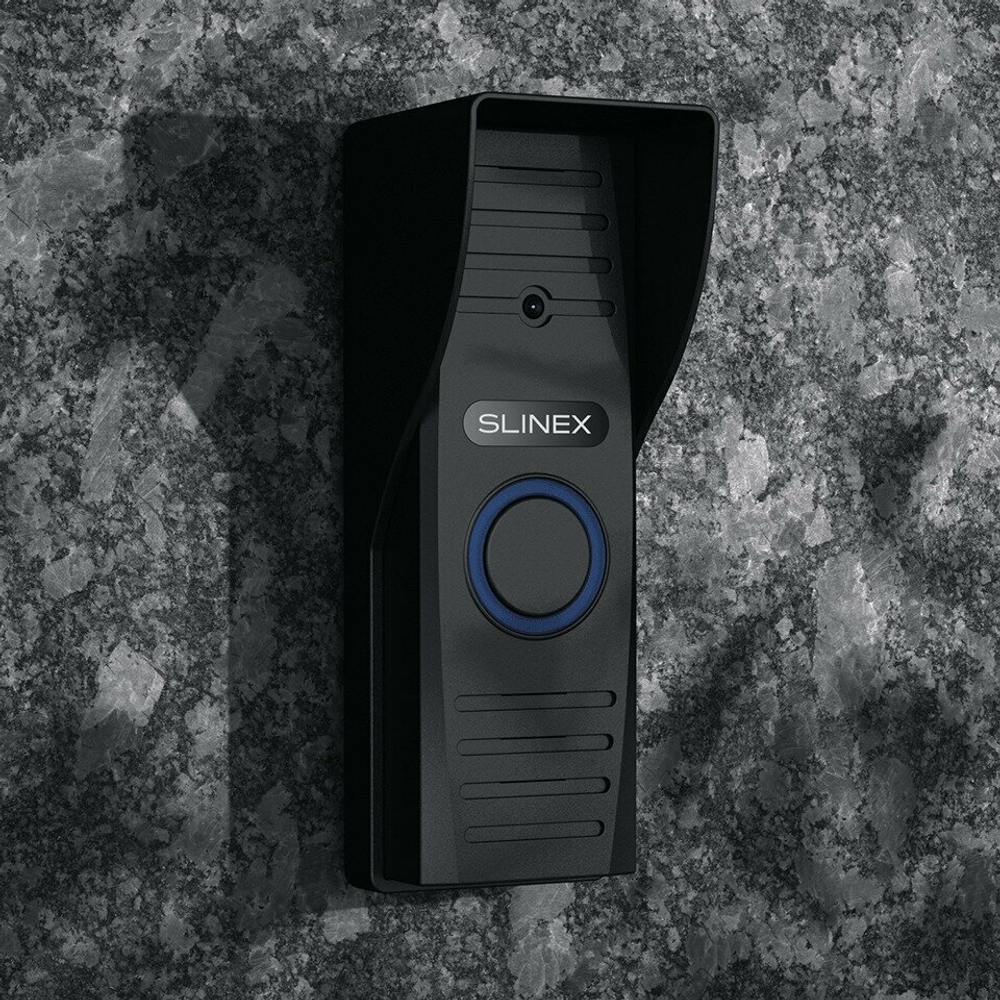 Вызывная видеопанель SLINEX ML-15HD, металл, антивандальная, с козырьком, серая