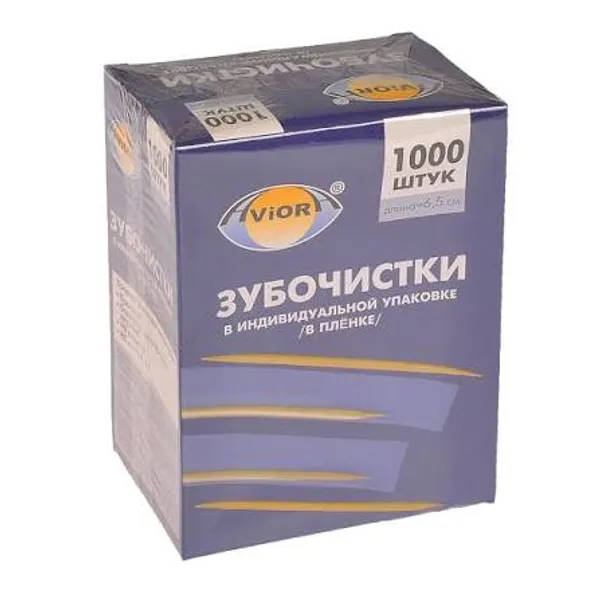 Зубочистки в инд. п/э прозрачной пленке (1000 шт./упак) 50упак
