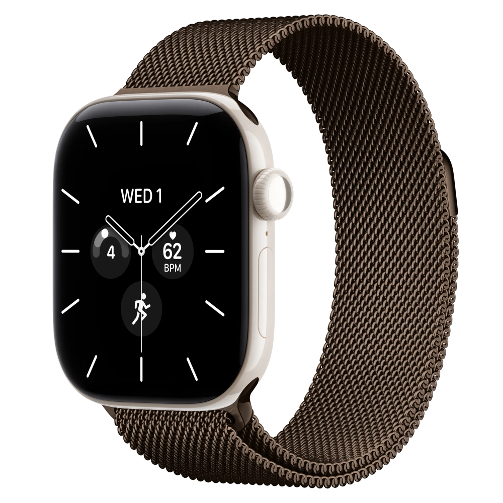 Умные часы Apple Watch Series 12 GPS + Cellular, 42mm, Pearl White Ceramic Case with Dark Bronze Milanese Loop