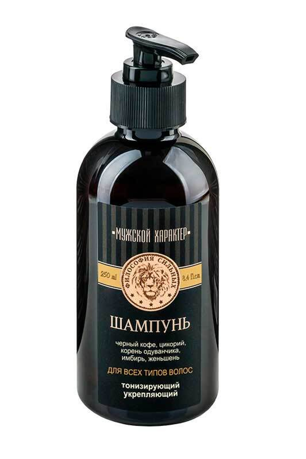 Шампунь "Мужской характер", с черным кофе, Тонизирующий, укрепляющий, Kleona