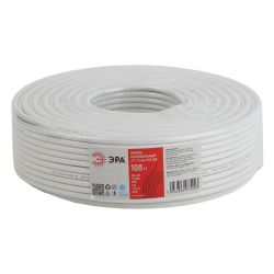 ЭРА Кабель коаксиальный RG-6U, 75 Ом, Cu/(оплётка Cu 64%), PVC, цвет белый, бухта 100 м | 