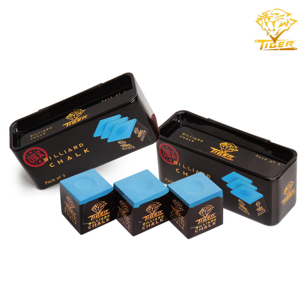 Мел бильярдный "Tiger Billiard Chalk" Blue 3шт.
