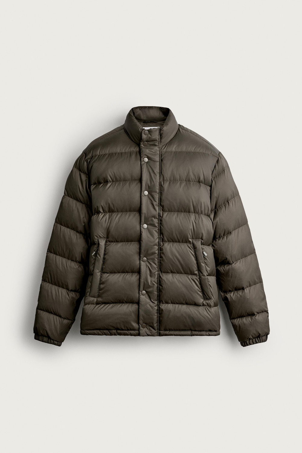 ZARA ПУХОВИК 80% ПУХА, 20% ПЕРА WATER REPELLENT, ЧЕРНЫЙ/КОРИЧНЕВЫЙ