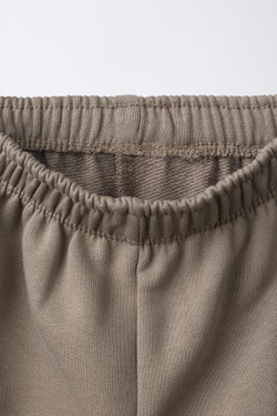 ZARA КОМПЛЕКТ ИЗ ТОЛСТОВКИ В ПОЛОСКУ И БРЮК WIDE LEG, СЕРЫЙ/СИНИЙ