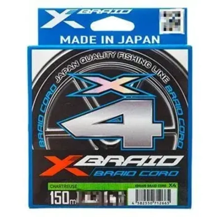 Шнур YGK X-Braid Braid Cord X4 150m Chartreuse #1.2, 0.18мм, 20lb,