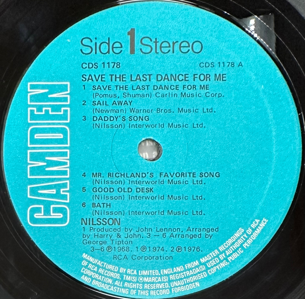 Nilsson- Save The Last Dance For Me (Англия 1976г.)