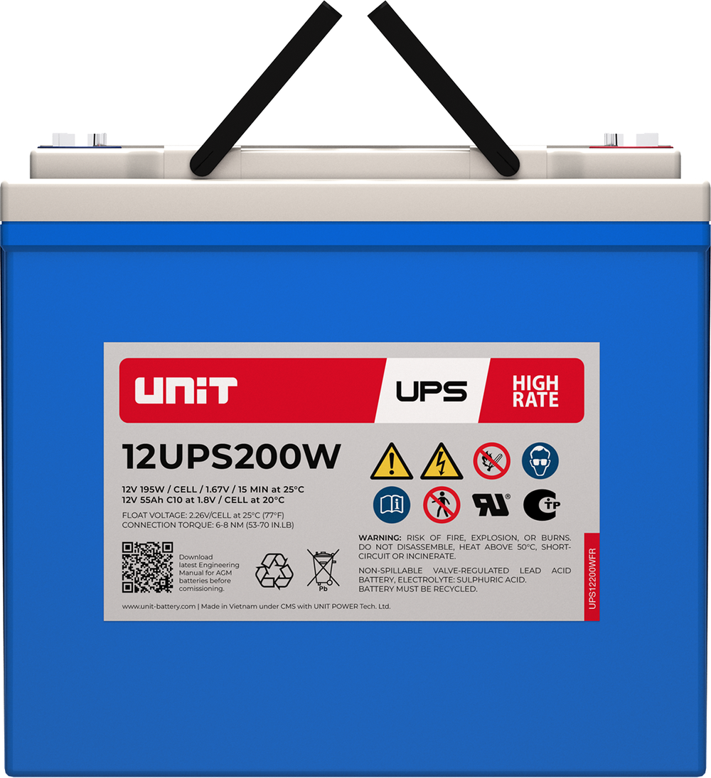 Аккумулятор UNIT 12UPS200W - AGM ( 12В / 55Ач )