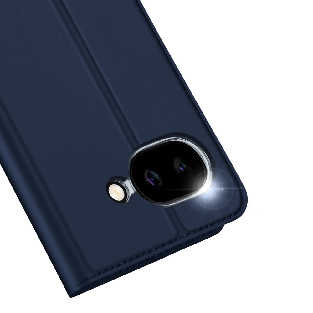 Чехол книжка синего цвета для Google Pixel 10a, серия Skin Pro Series от Dux Ducis