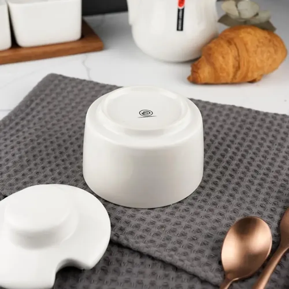 Сахарница d 9,5 см h8 см с крышкой белая фарфор P.L. Proff Cuisine [4]