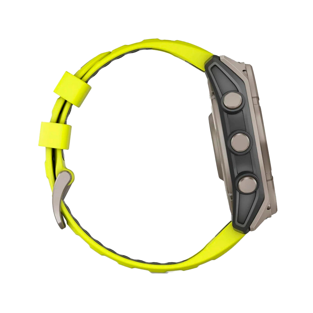 Умные часы Garmin Fenix 8, 51mm, Solar Sapphire Titanium Natural / Yellow Band (010-02907-21)