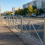 Пешеходное ограждение ПО-1 Крест тип 2 (секция + стойка), стойка 80х80 съемная, цинк