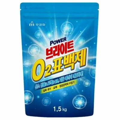 Порошковый кислородный отбеливатель для белых и цветных тканей "Power Bright" (с добавлением соды) 1,5 кг