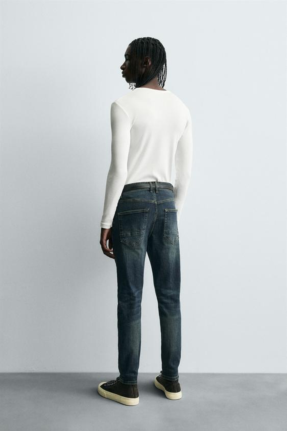 ZARA УКОРОЧЕННЫЕ ДЖИНСЫ SKINNY, СИНИЙ
