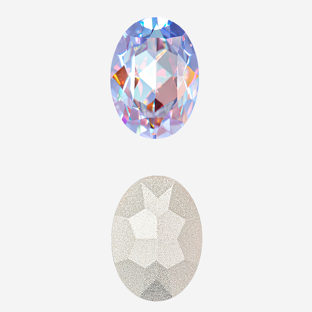 Кристалл Овал (Oval Fancy Stone), оттенок "Лавандовый Туман"/"Lavender Mist", 14*10мм
