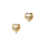 Серьги - сердечки из жёлтого золота 750 проба, Tiffany 💗Единственные в наличии